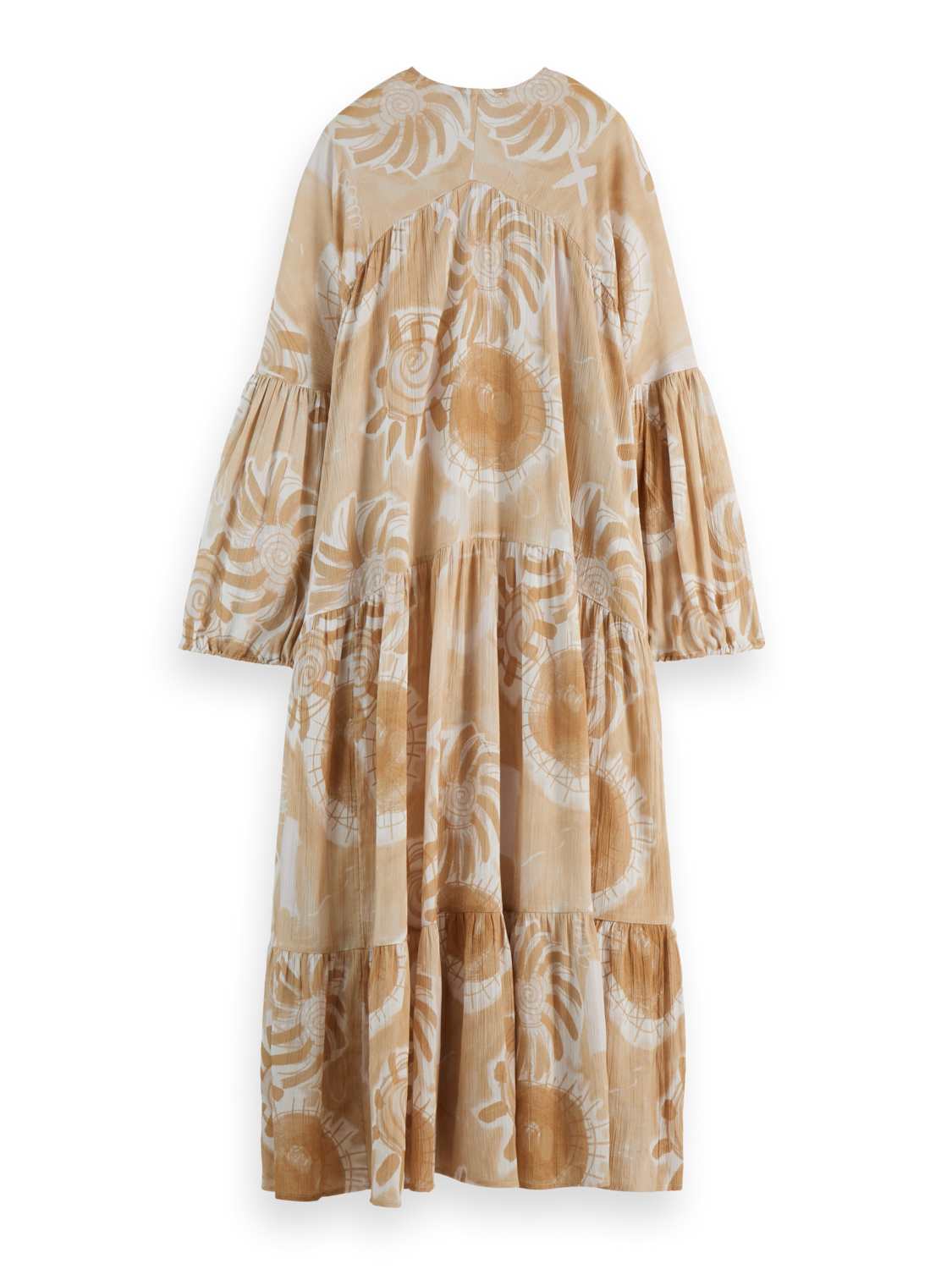 Printed crinkle maxi dress