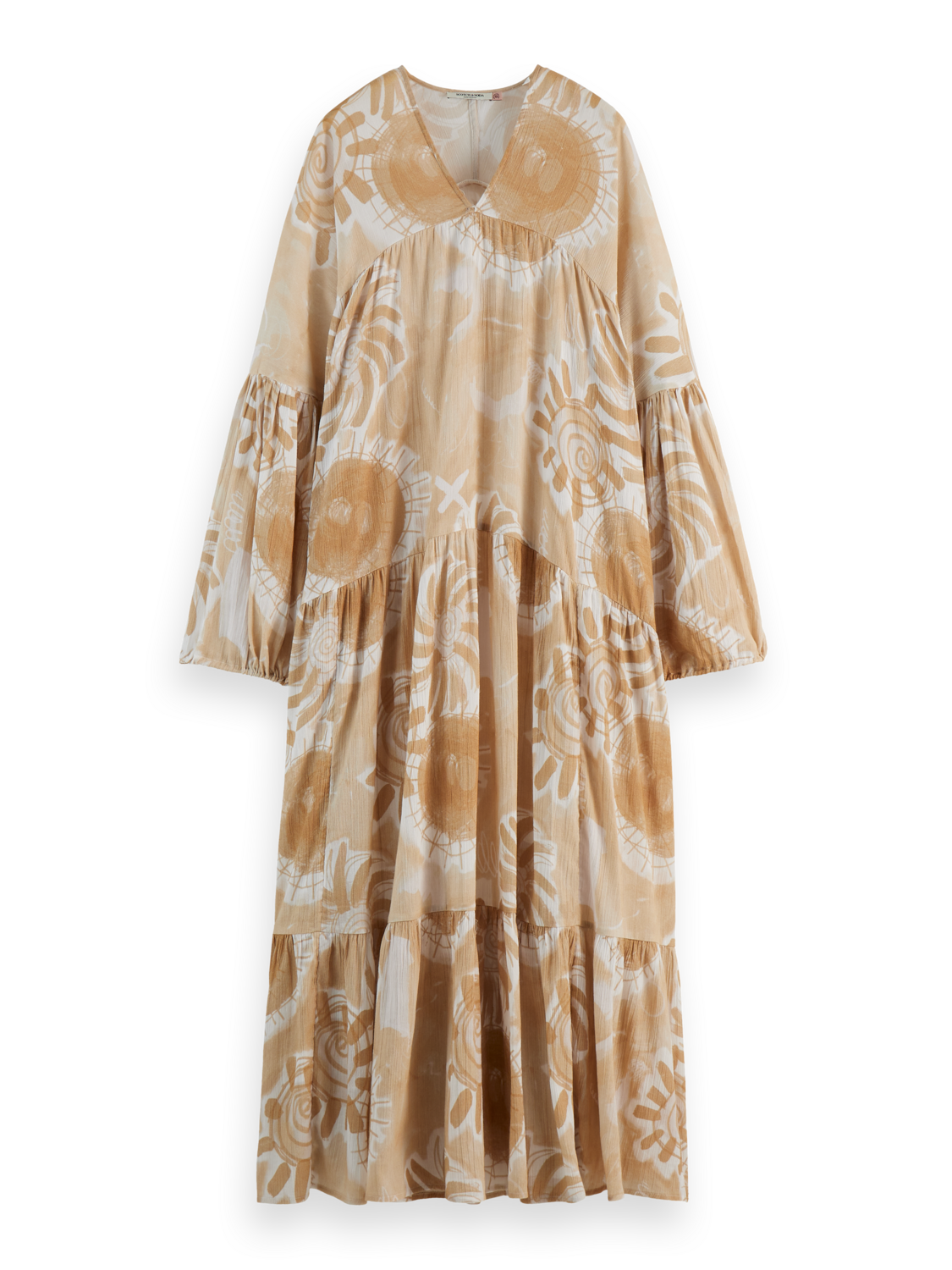 Printed crinkle maxi dress