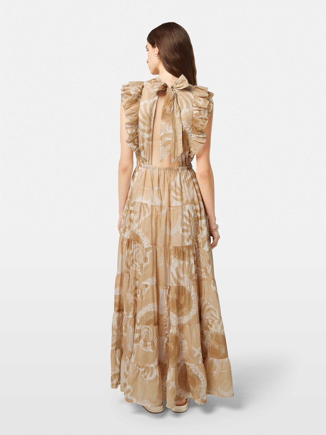 Printed crinkle maxi dress