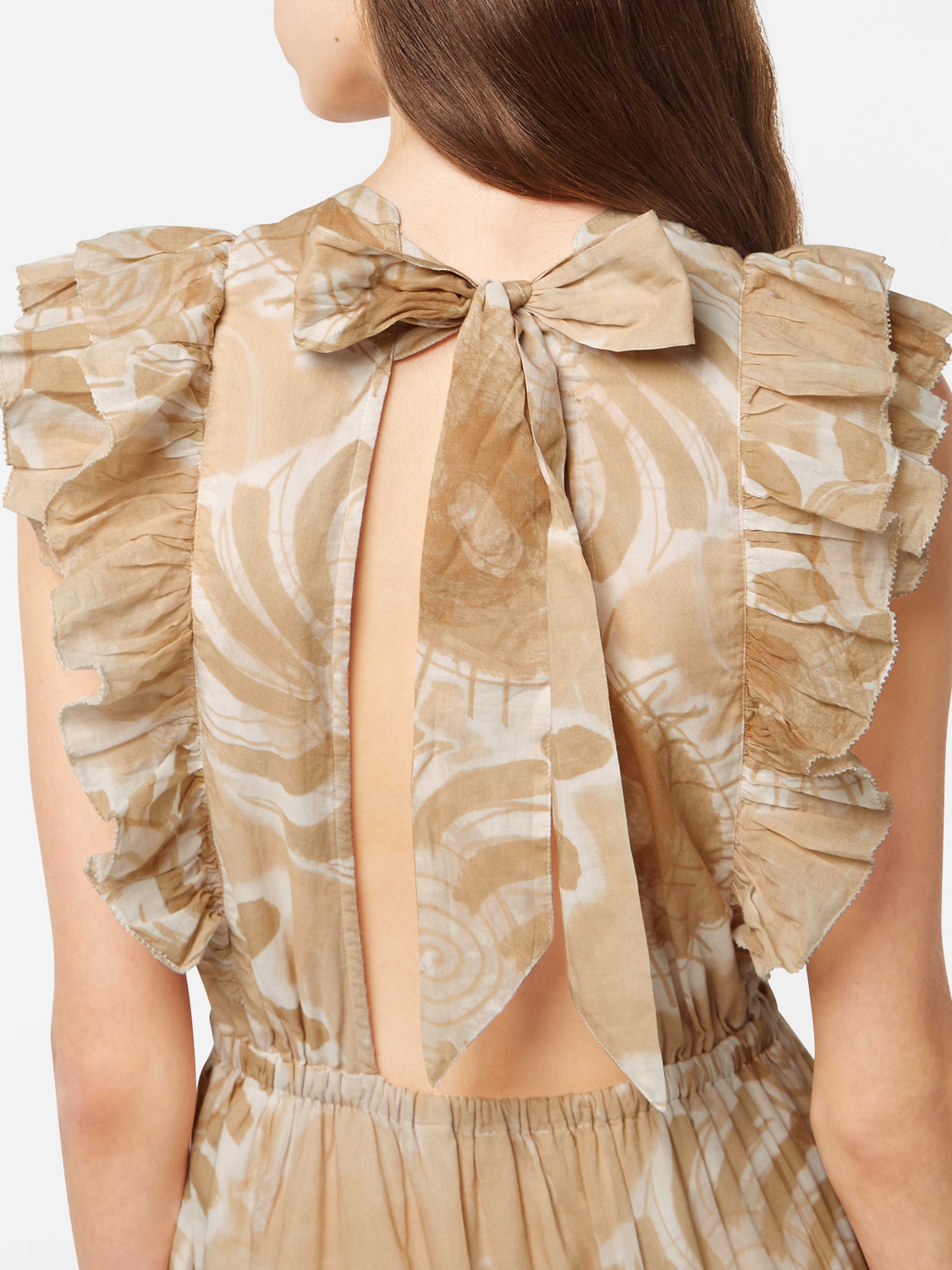 Printed crinkle maxi dress
