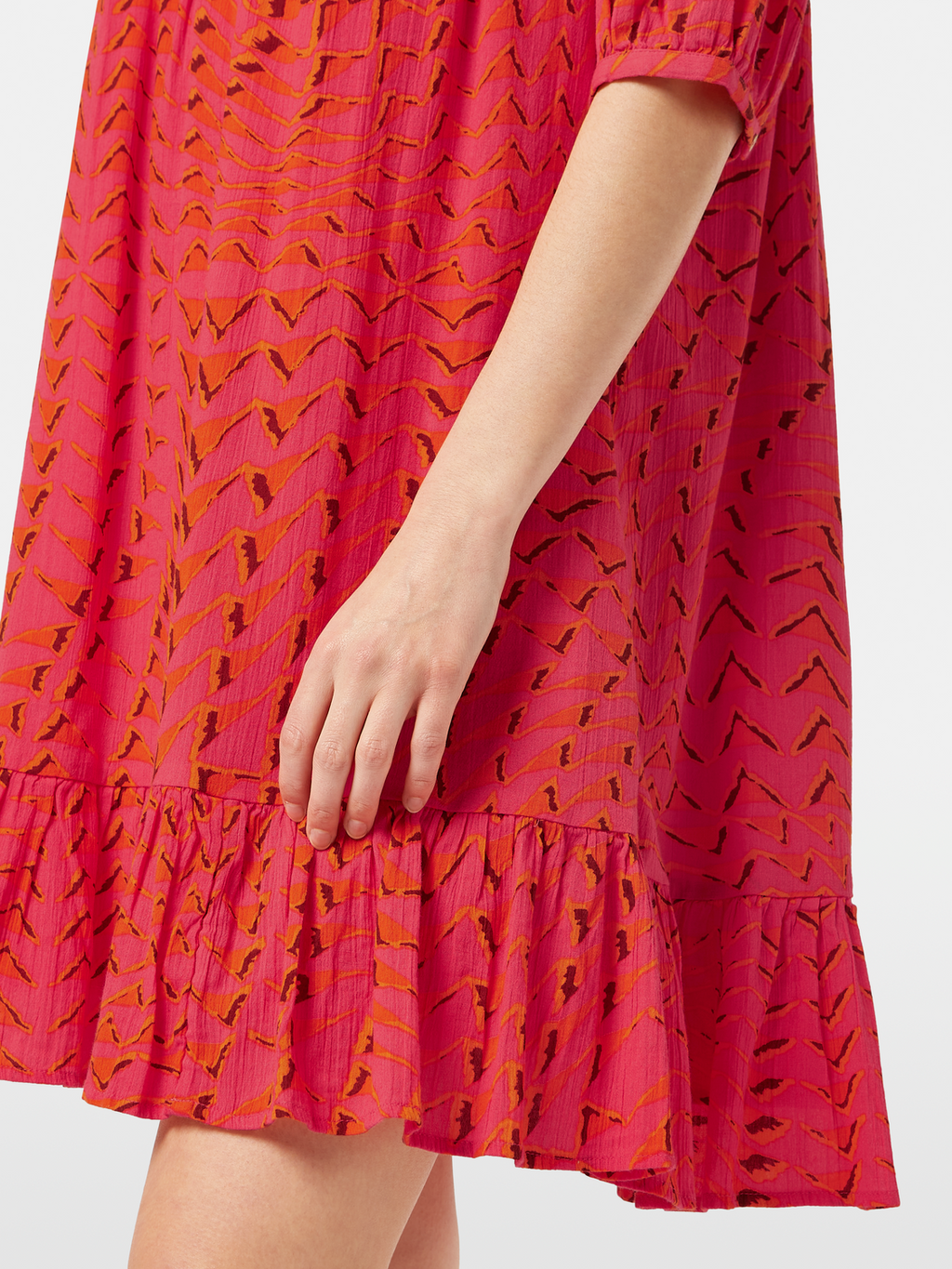 Printed Crinkle Mini Dress