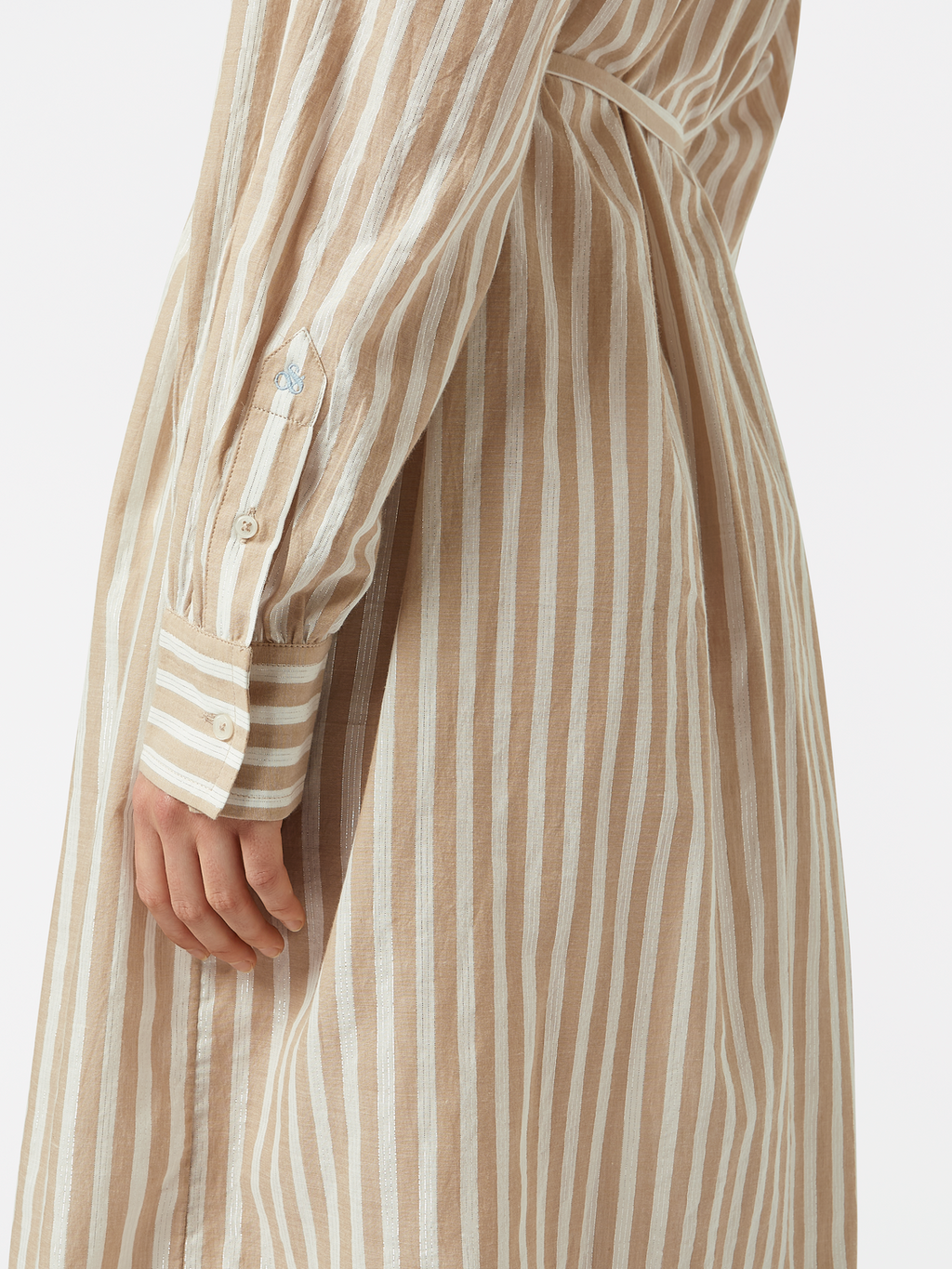 Striped midi shirt dress