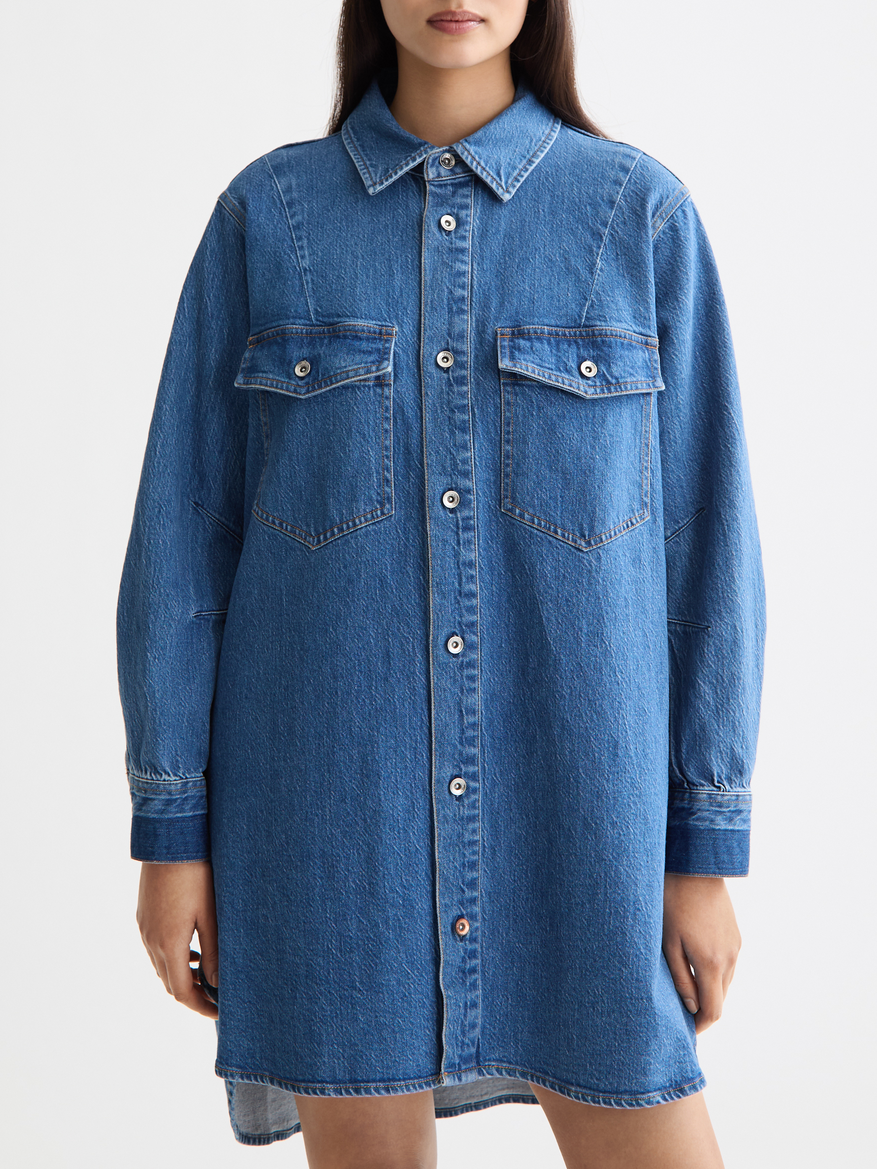 Washed denim mini shirtdress– Scotch & Soda Amsterdam