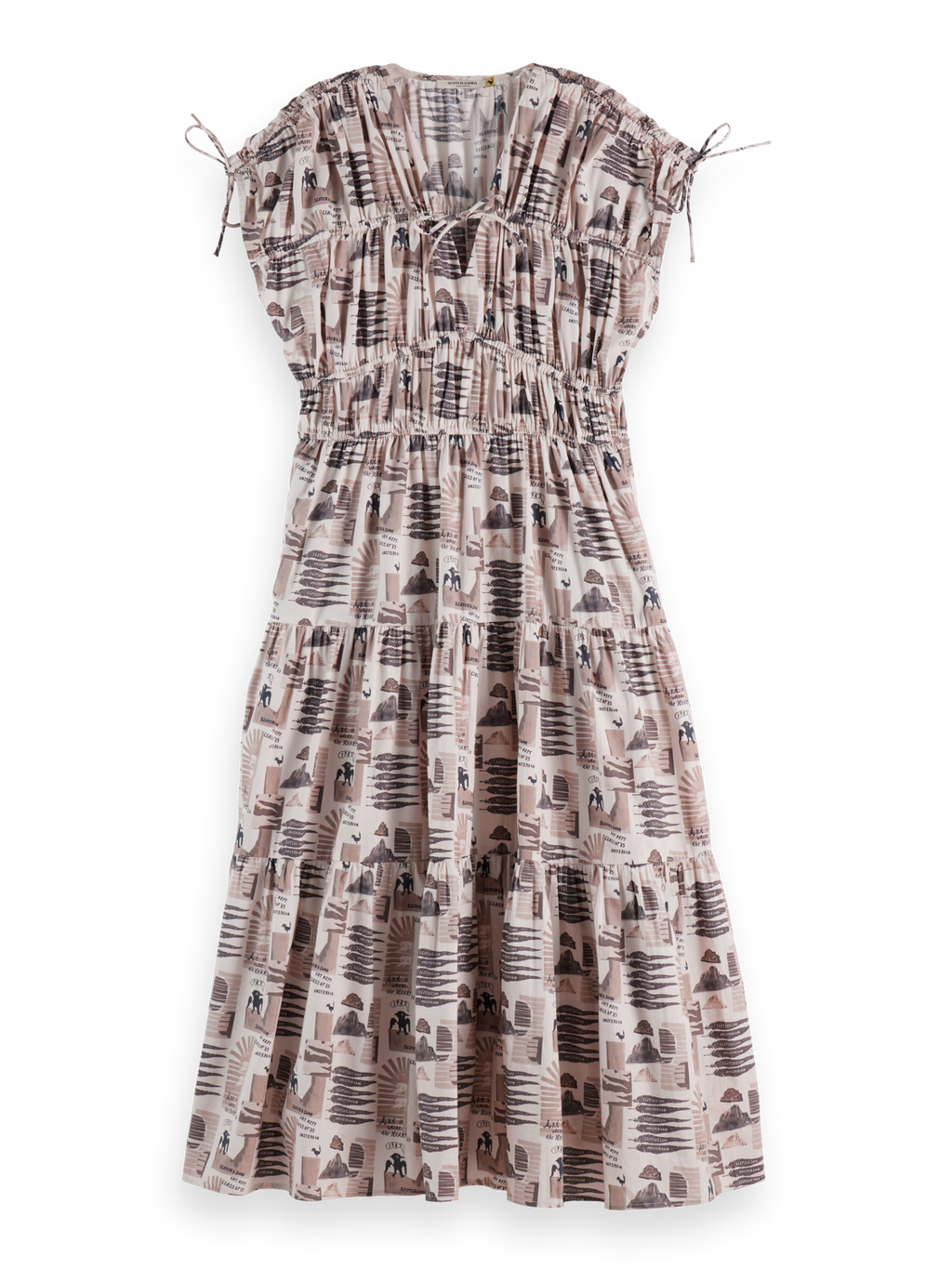 Gathered midi dress