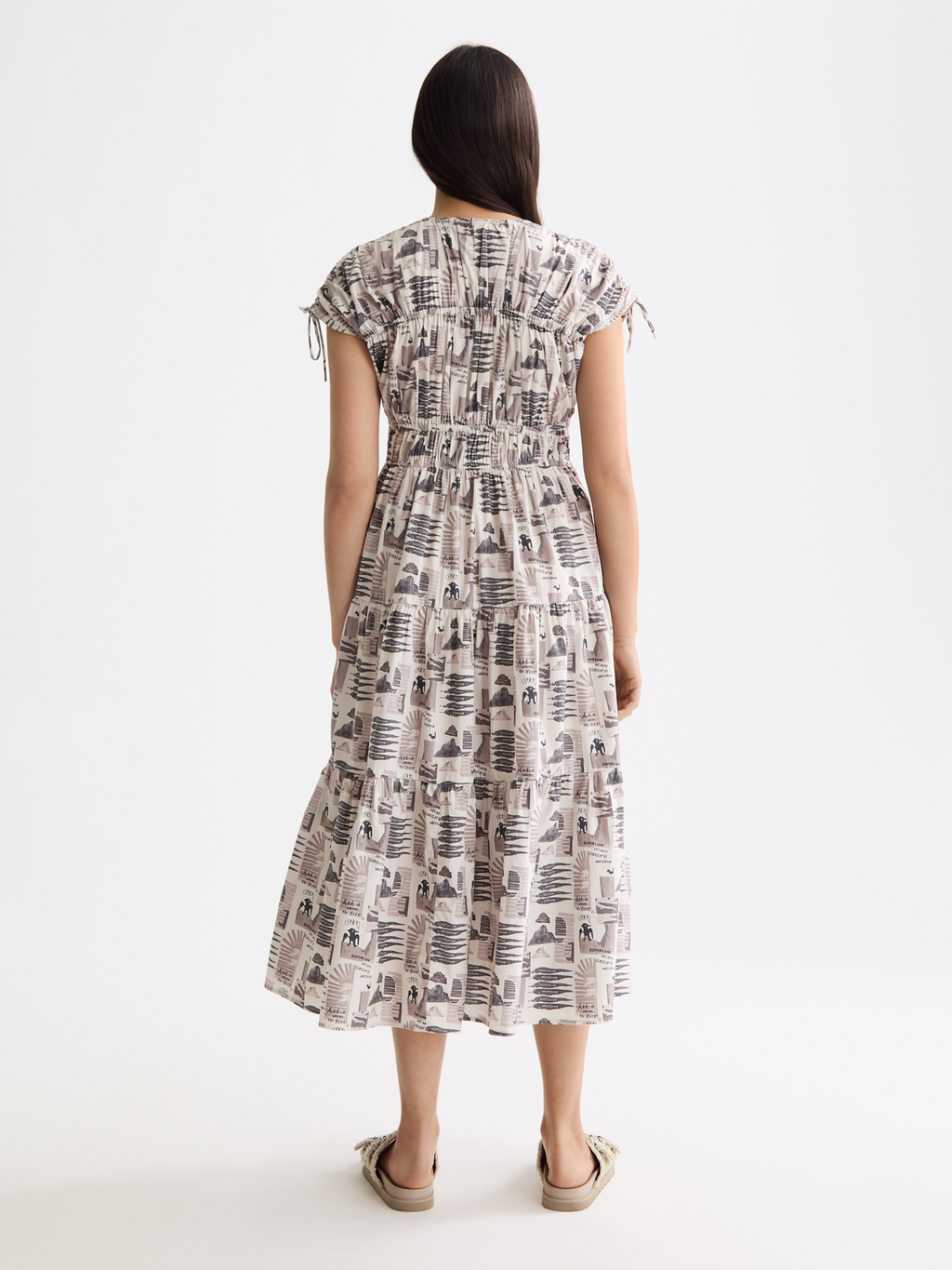 Gathered midi dress