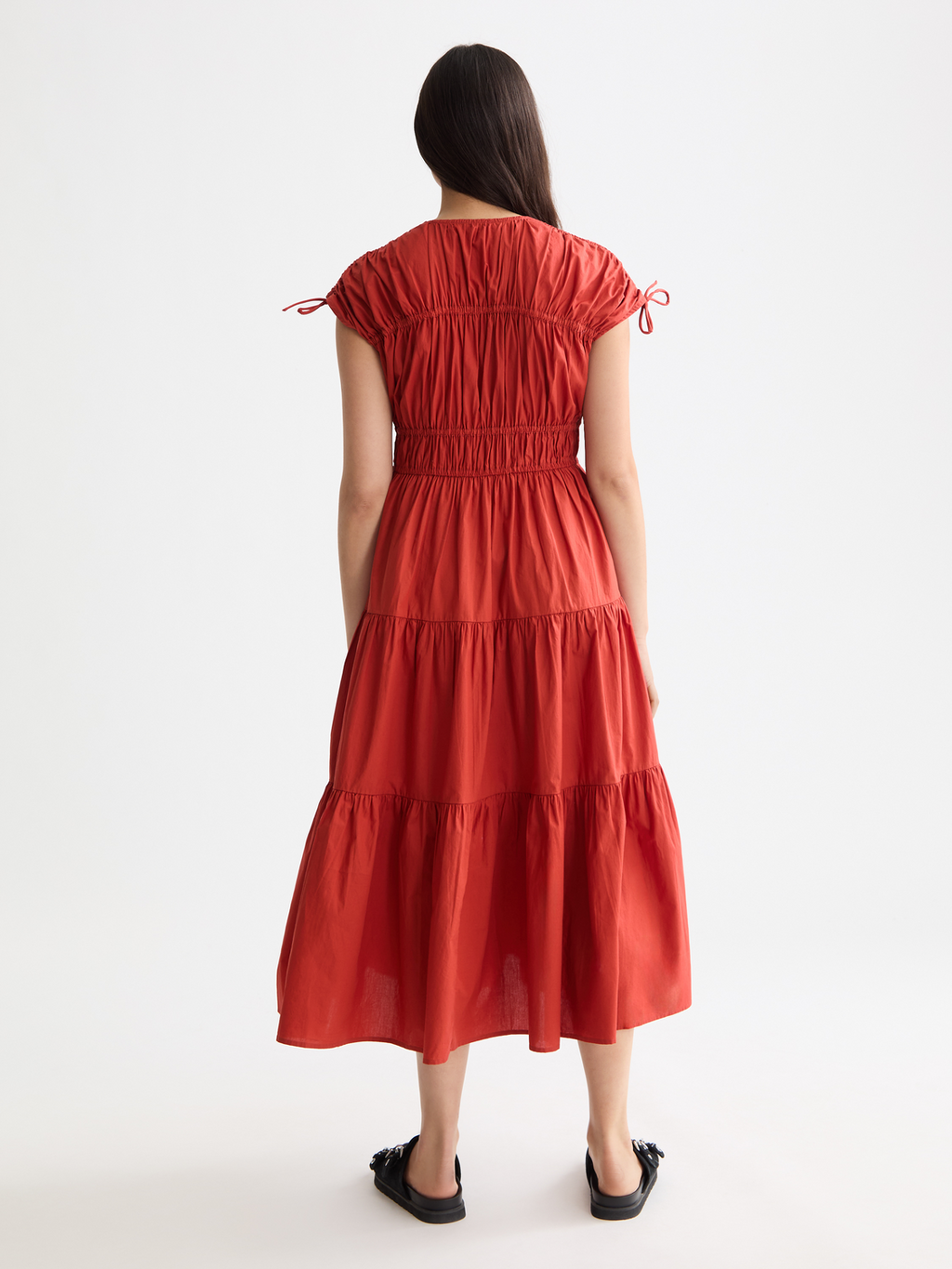 Gathered midi dress