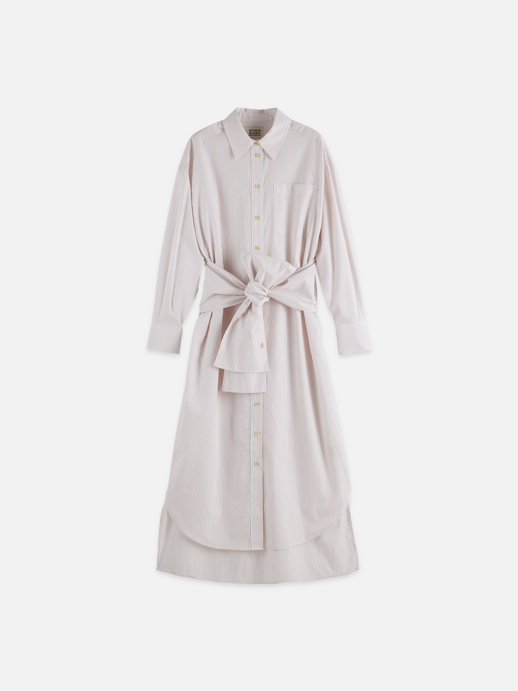 Relaxed-fit tie shirt dress