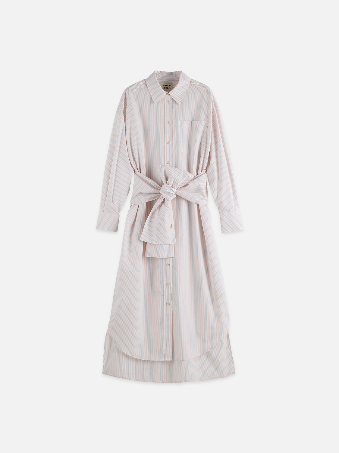 Relaxed-fit tie shirt dress