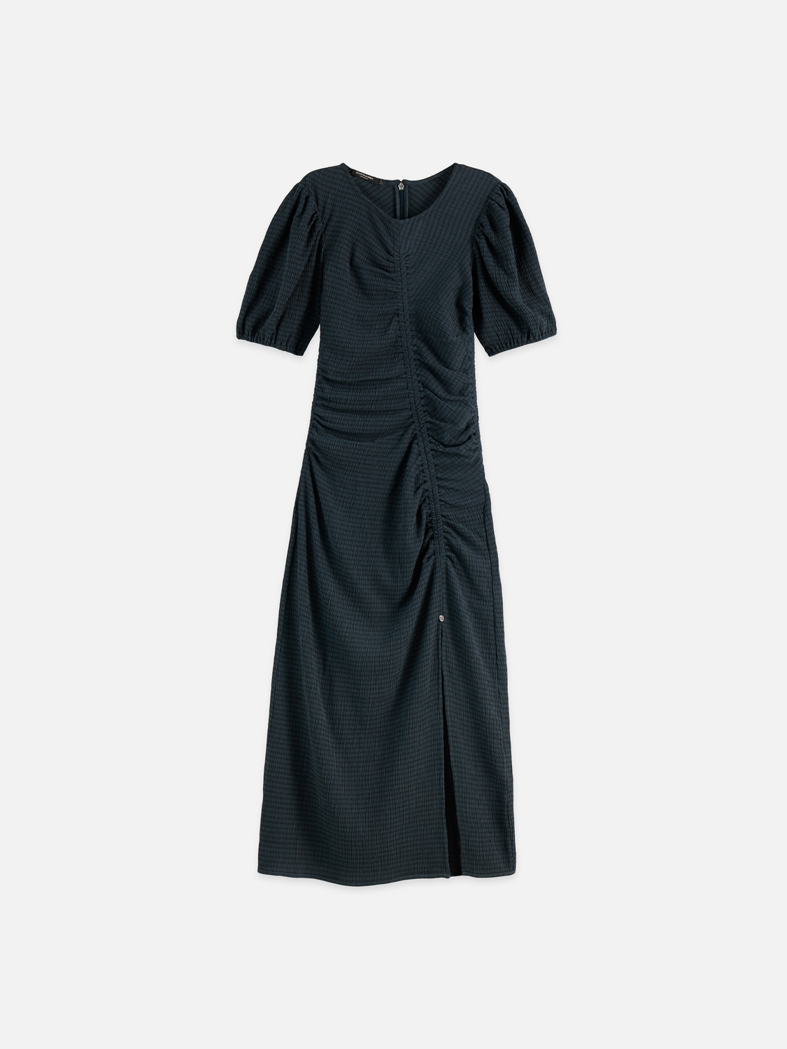 Open structured jersey midi dress