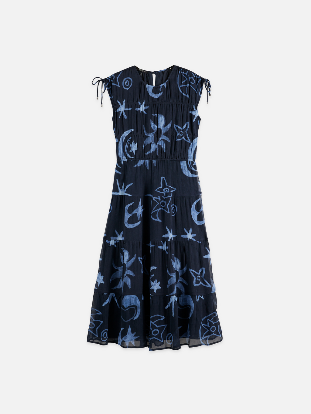 Gathered with ties midi dress