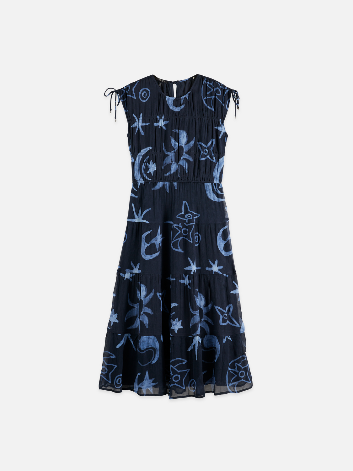 Gathered with ties midi dress