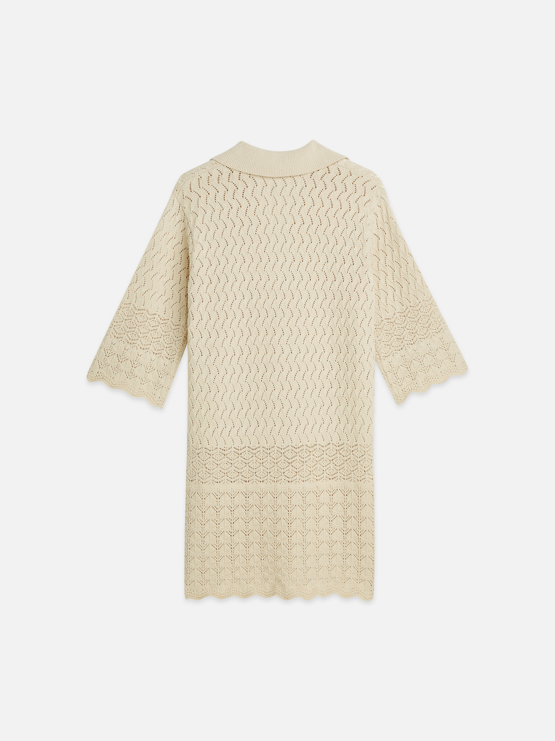 Pointelle stitch knitted short tunic dress