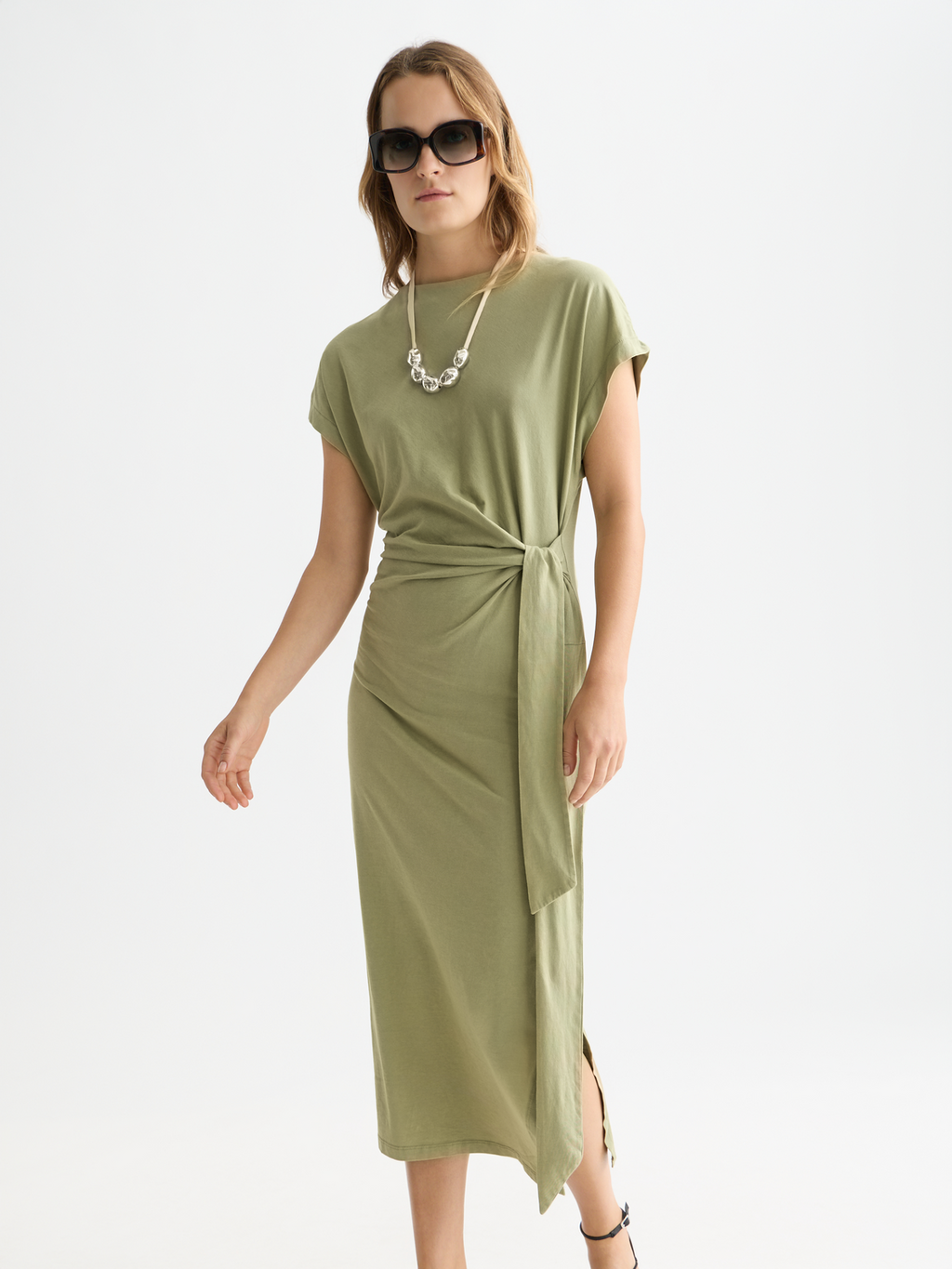 Knotted relaxed midi dress