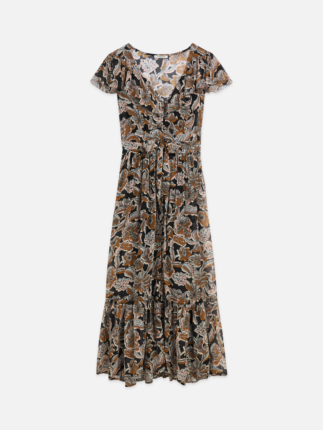 Printed chiffon midi day dress