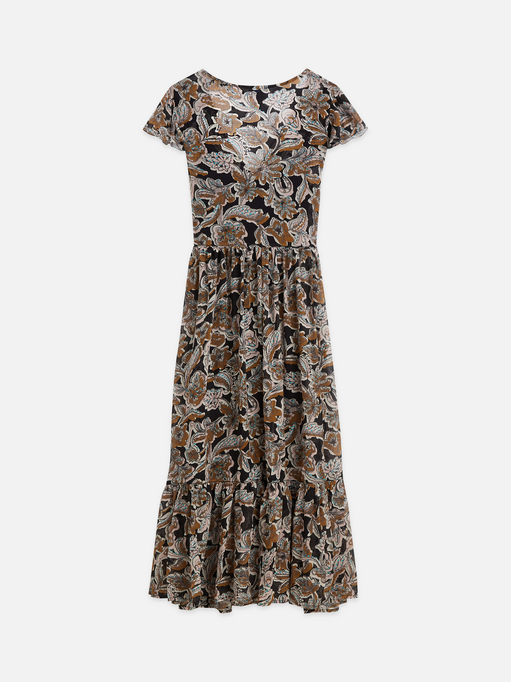 Printed chiffon midi day dress