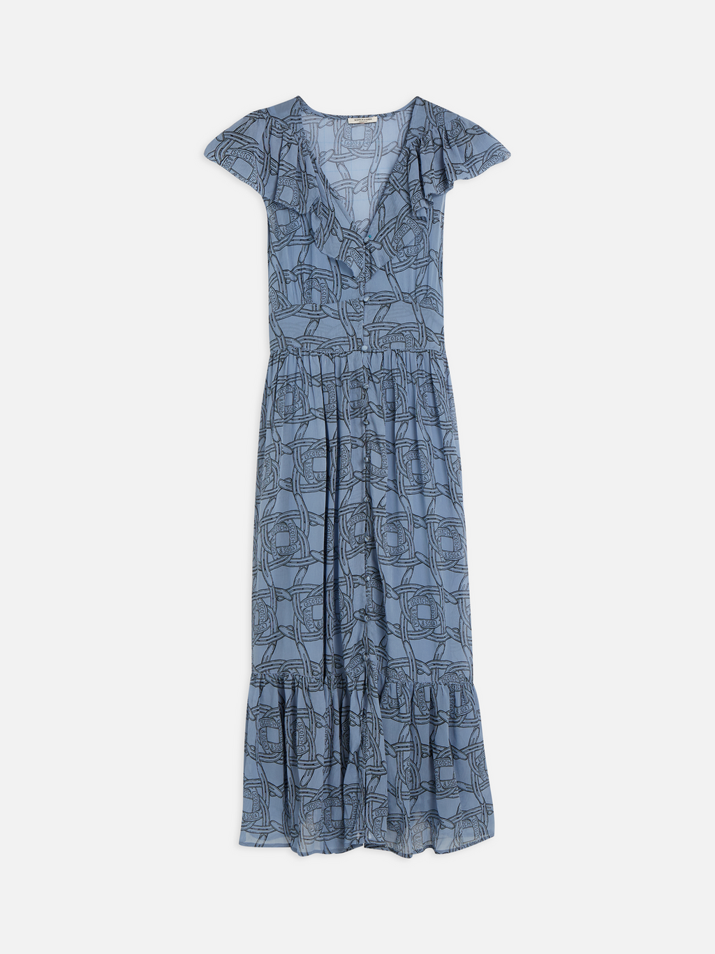 Printed chiffon midi day dress