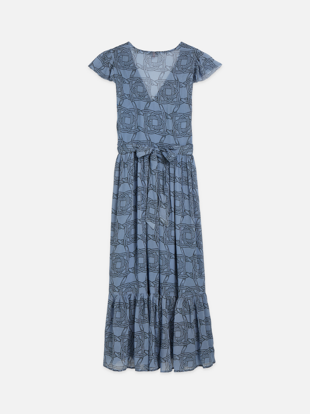 Printed chiffon midi day dress