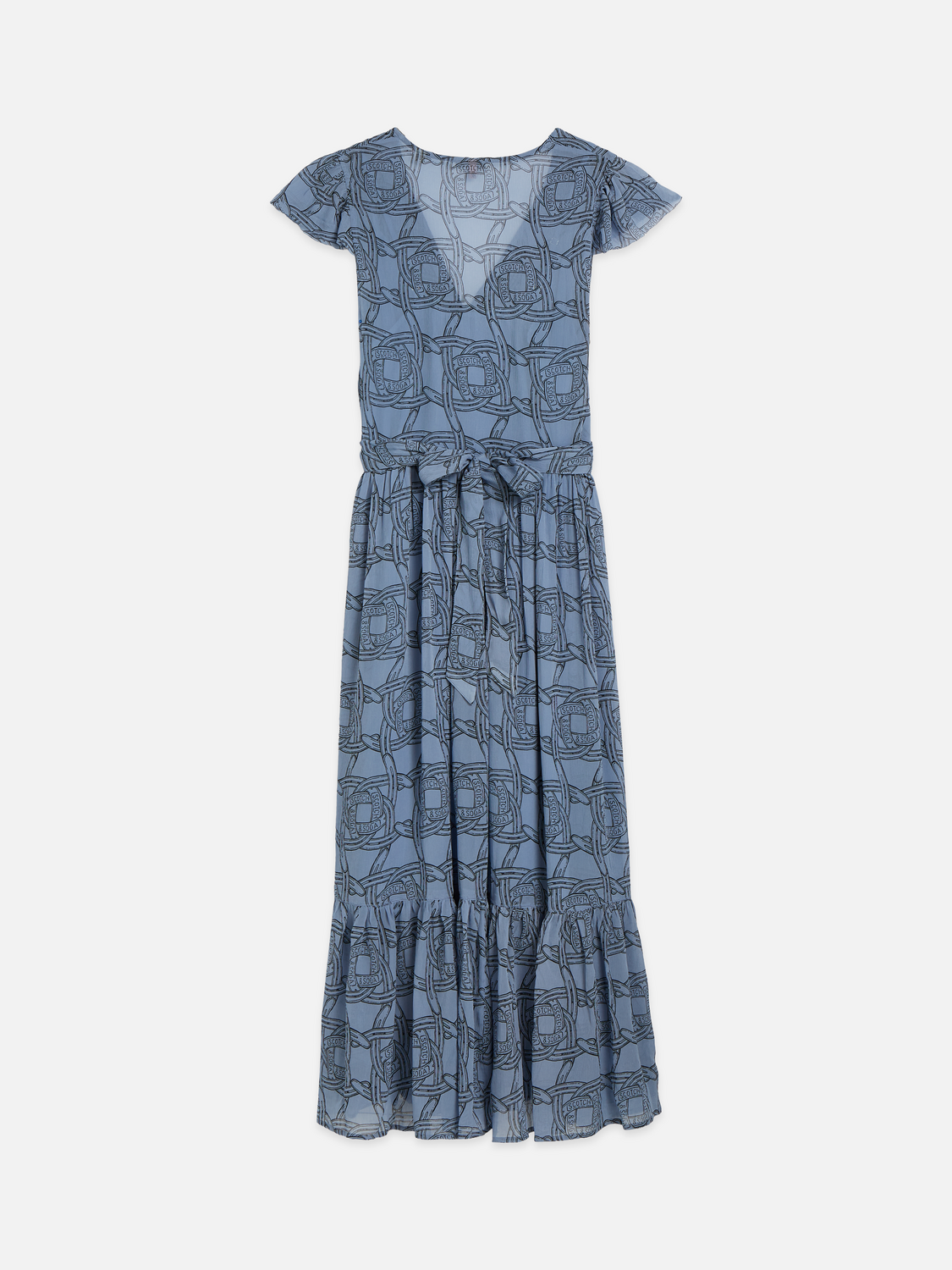 Printed chiffon midi day dress