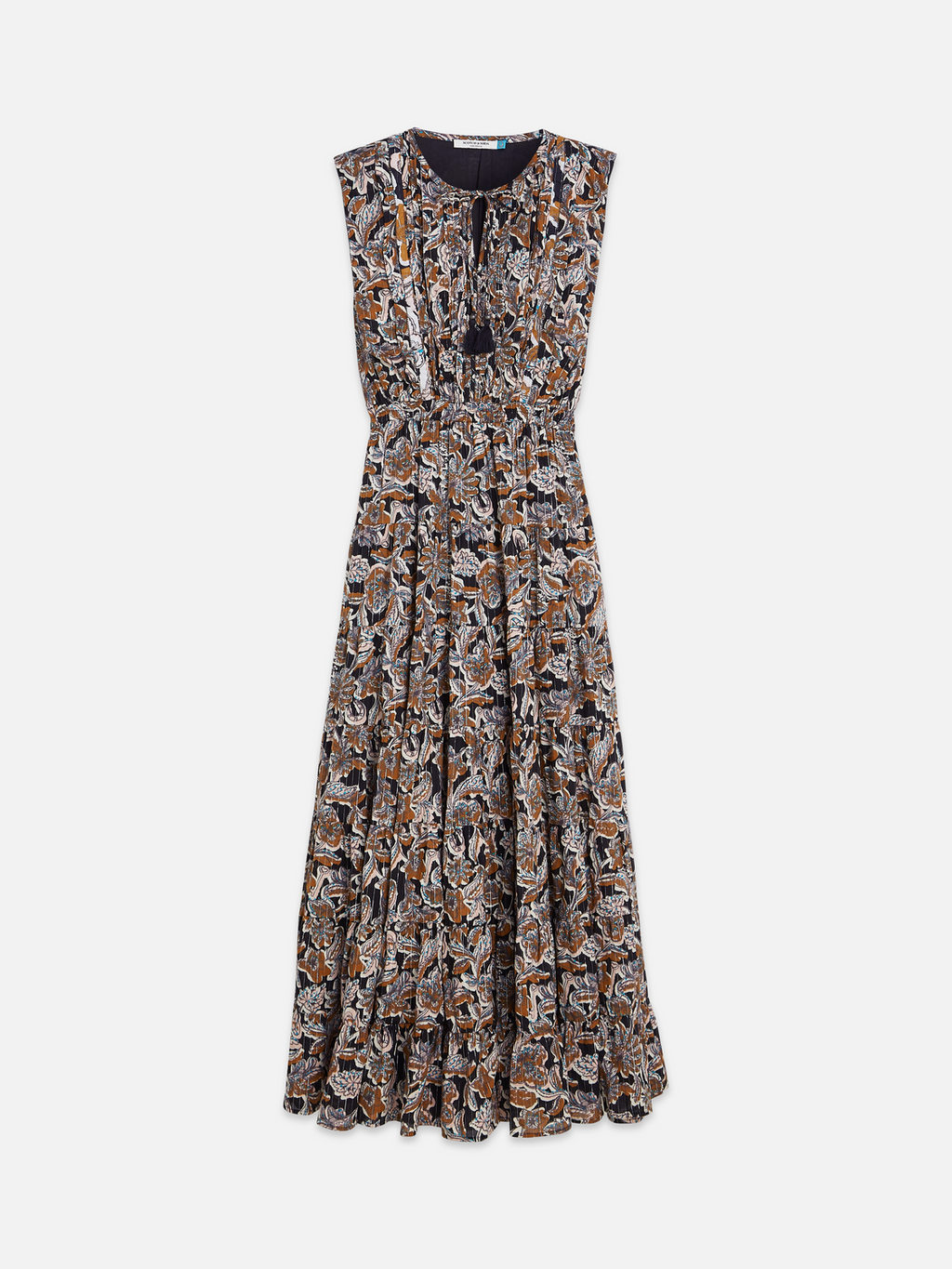 Printed tiered maxi dress
