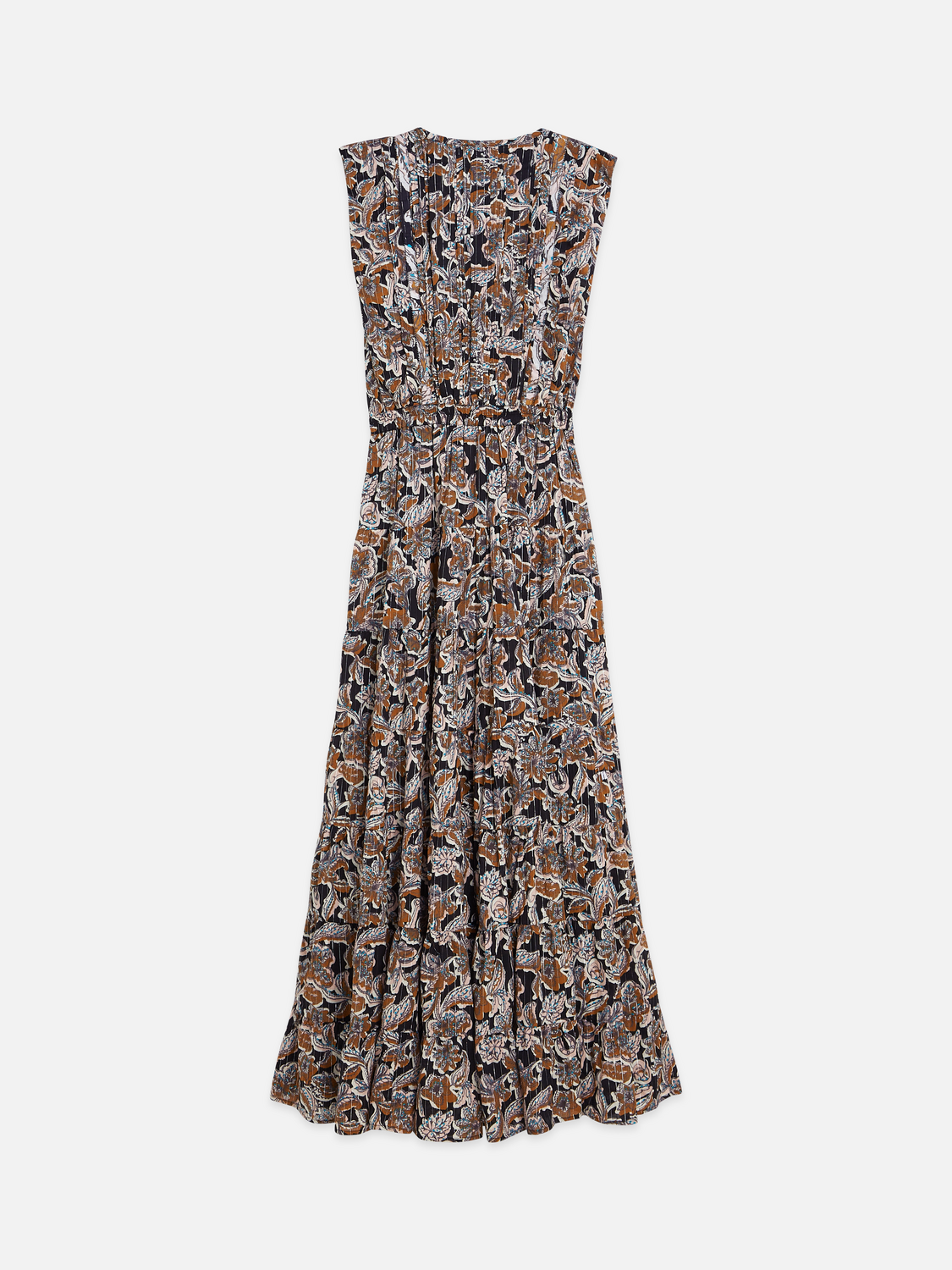 Printed tiered maxi dress