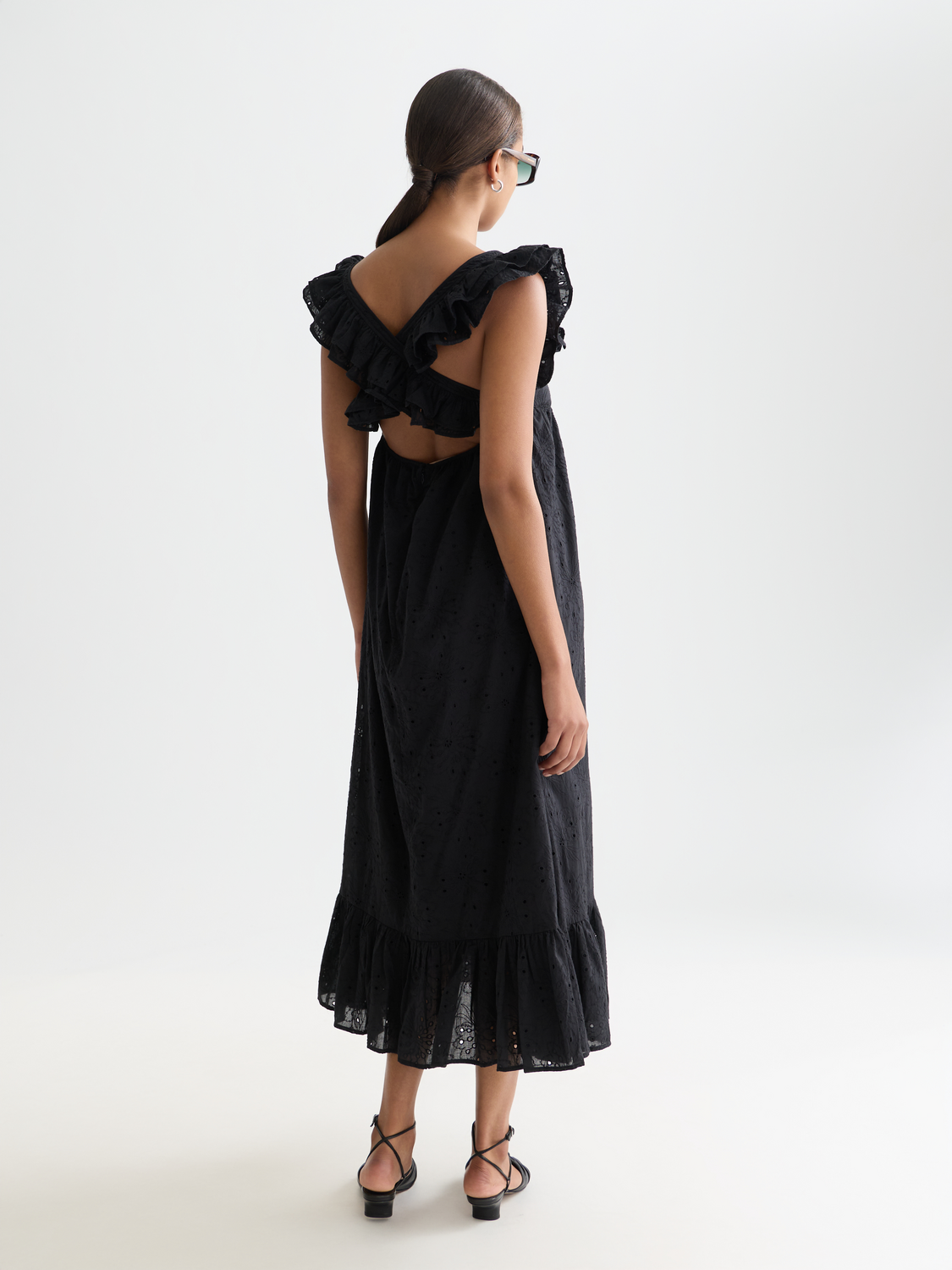 Broderie anglaise ankle length dress