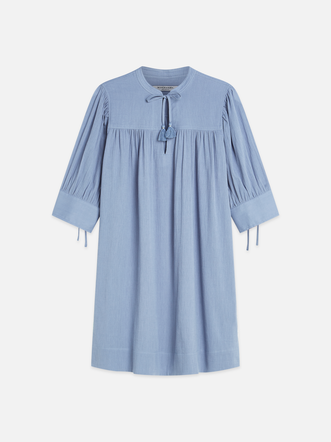 Mini gathered sleeve dress