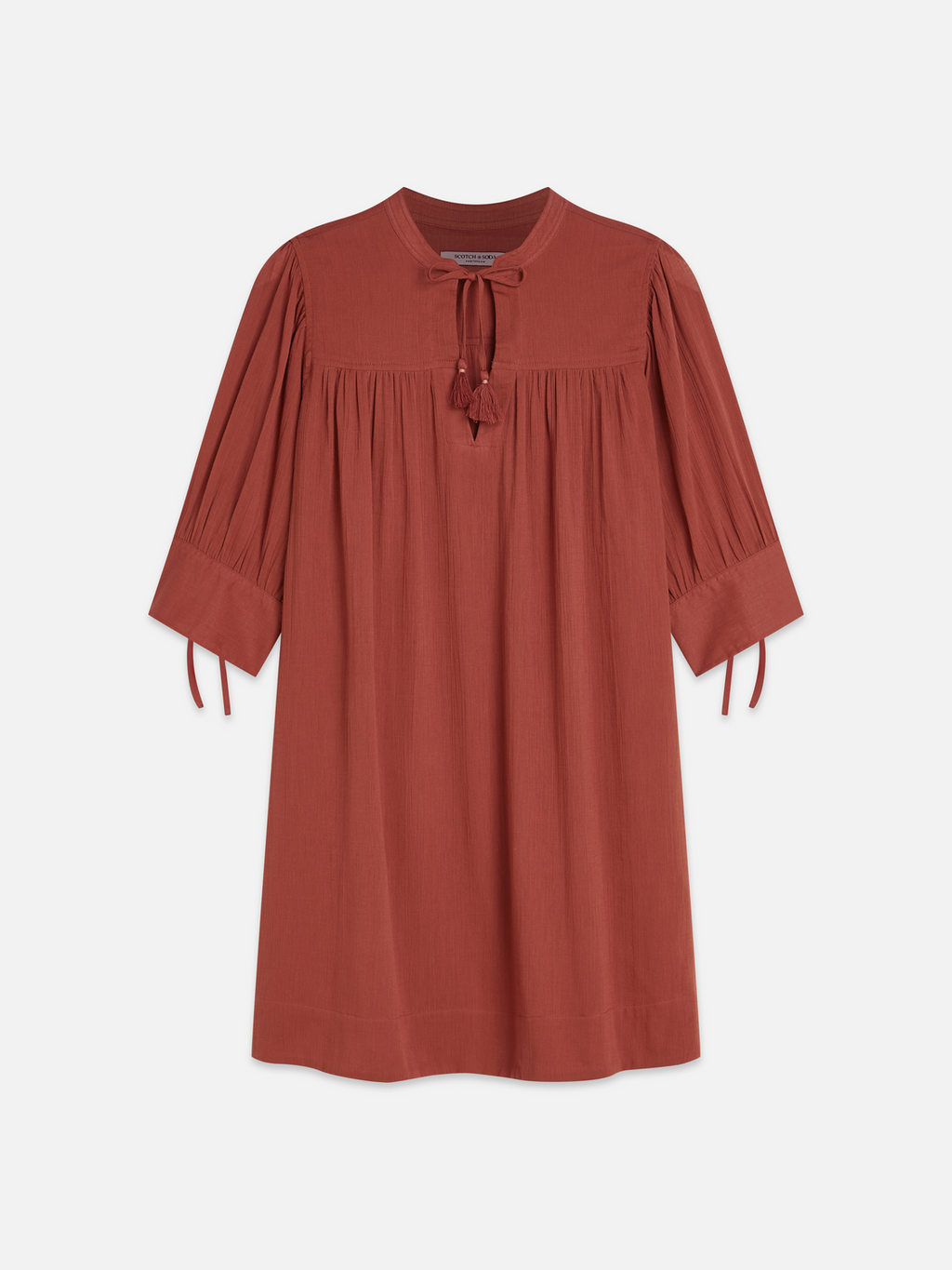 Mini gathered sleeve dress