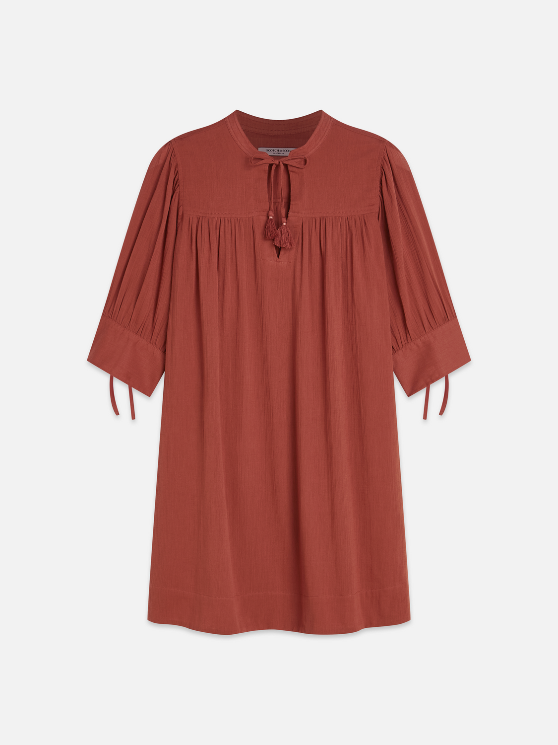 Mini gathered sleeve dress