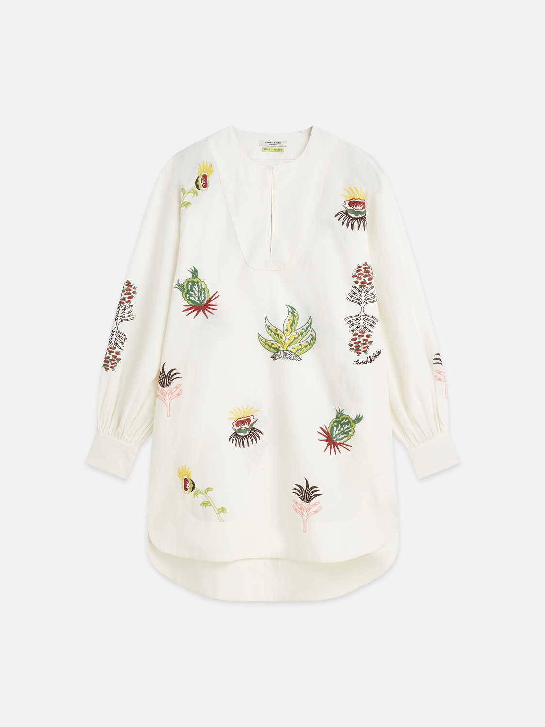 Embroidered short bib dress