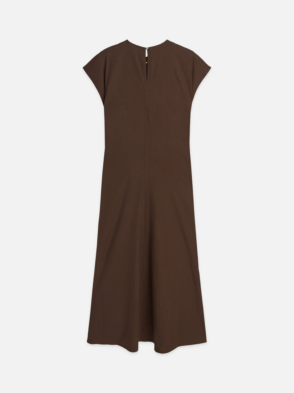 Relaxed linen blend ankle length tie dress