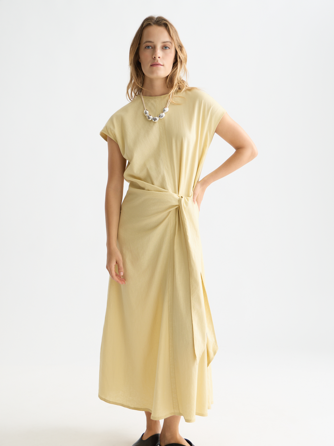 linen tie dress Linen tie strap dress Perla