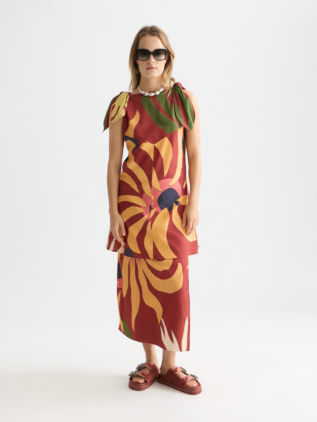 Printed mini tie dress