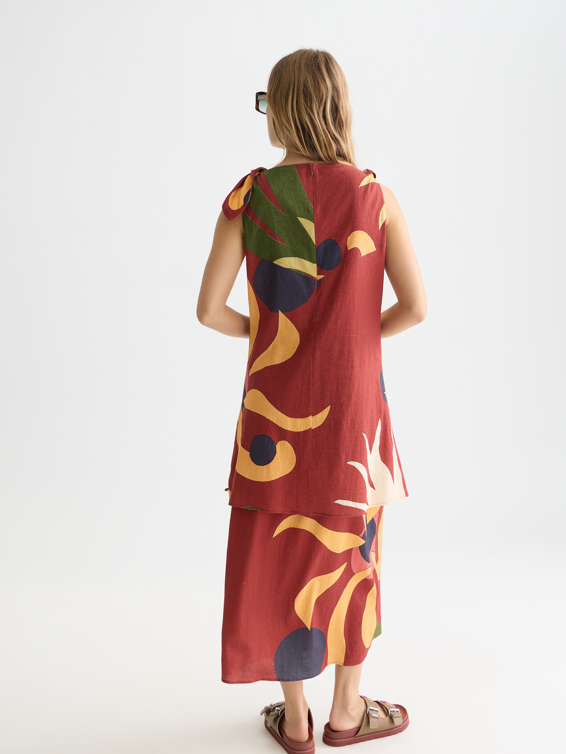 Printed mini tie dress