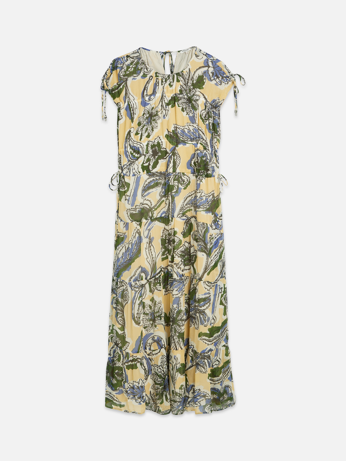 Tiered printed chiffon midi dress