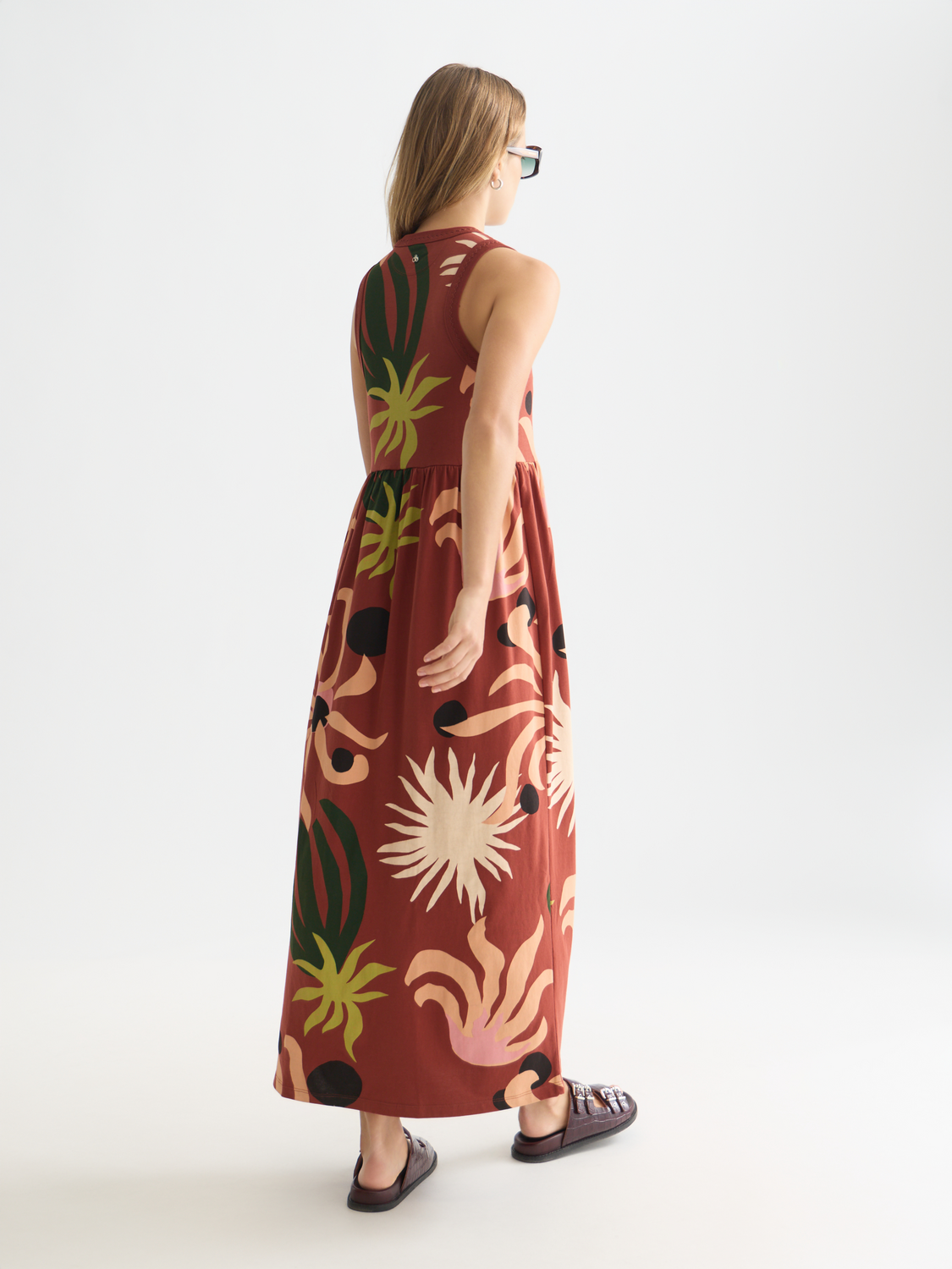 Printed tank midi dress