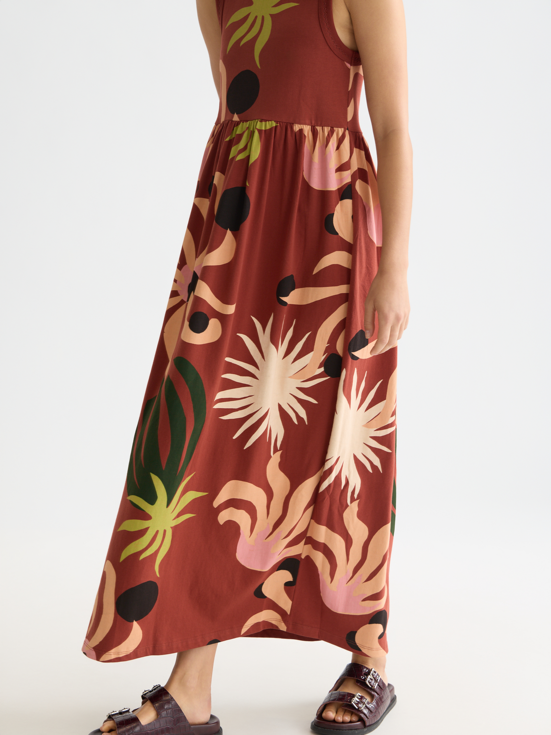 Printed tank midi dress