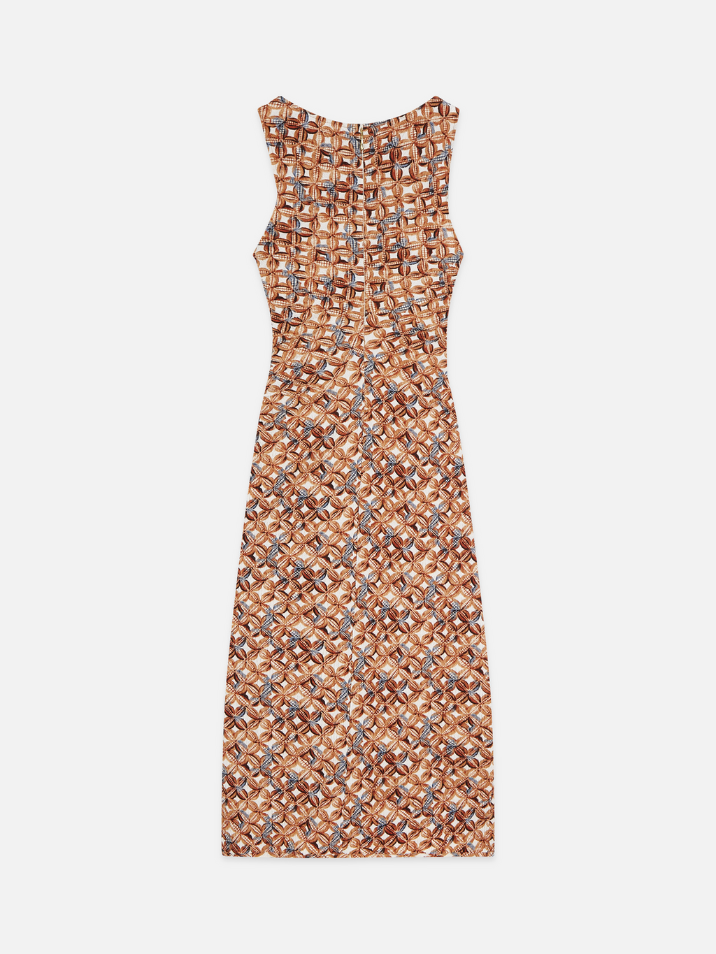 Printed textured midi dress