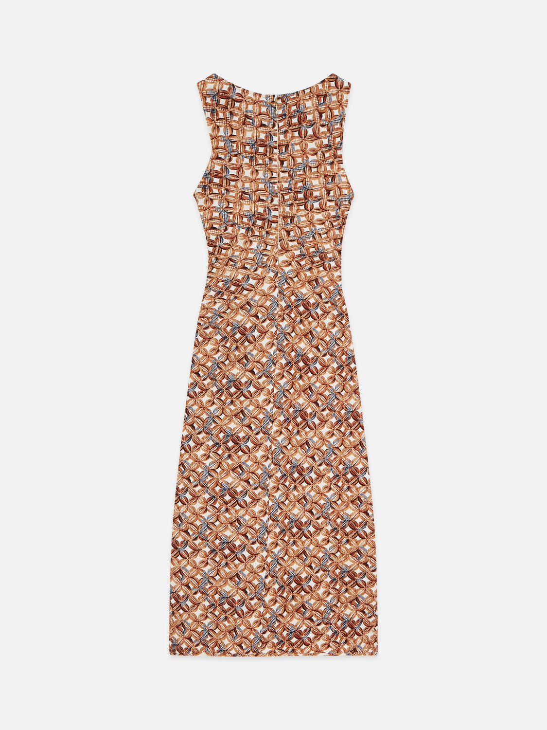 Printed textured midi dress
