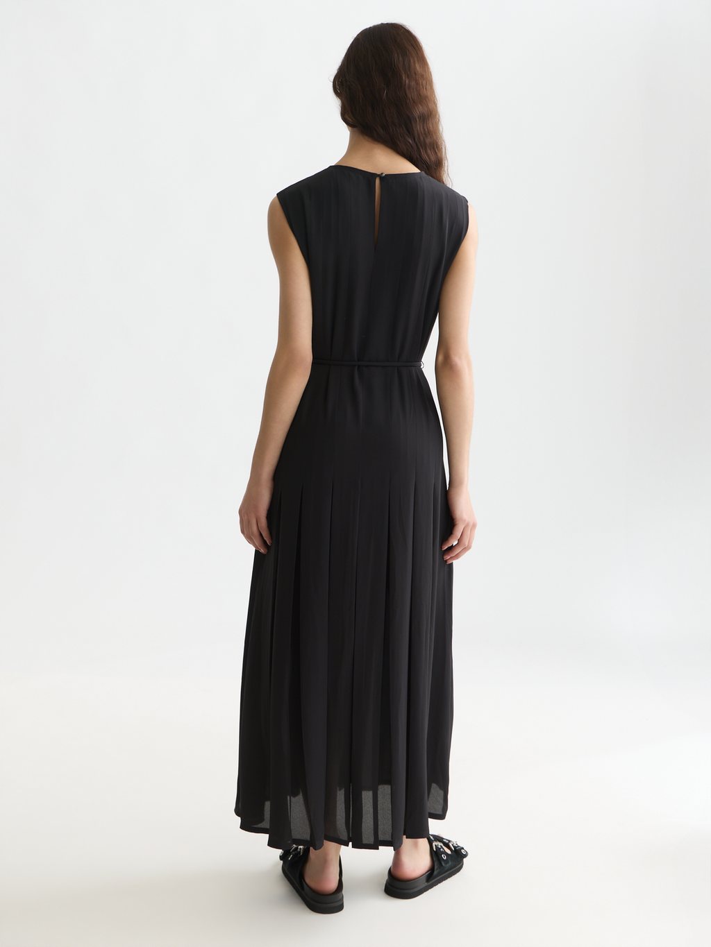 Pleated ankle length dress