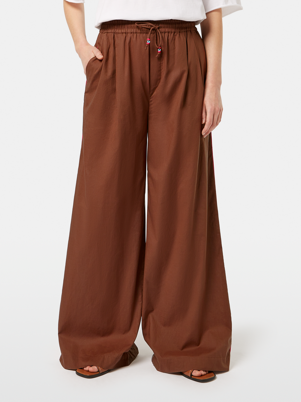 Cotton Voile Wide Leg Pants