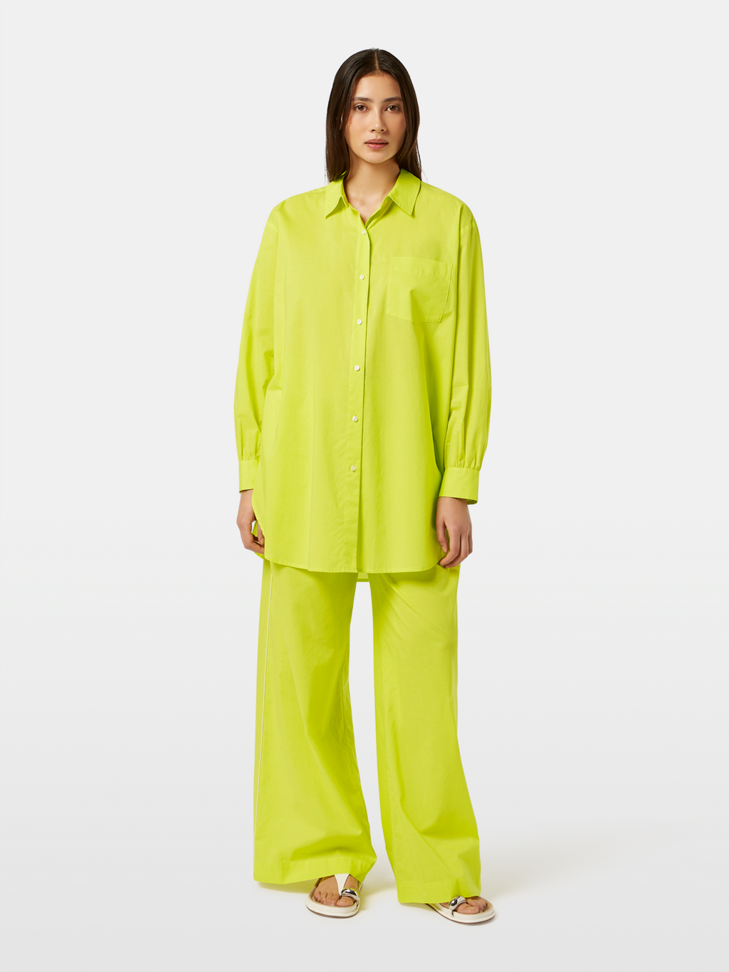 Cotton Voile Wide Leg Pants