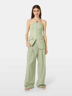 Rose high-rise wide-leg pants