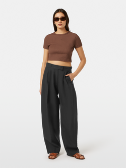 Quinn mid-rise pleat front pant