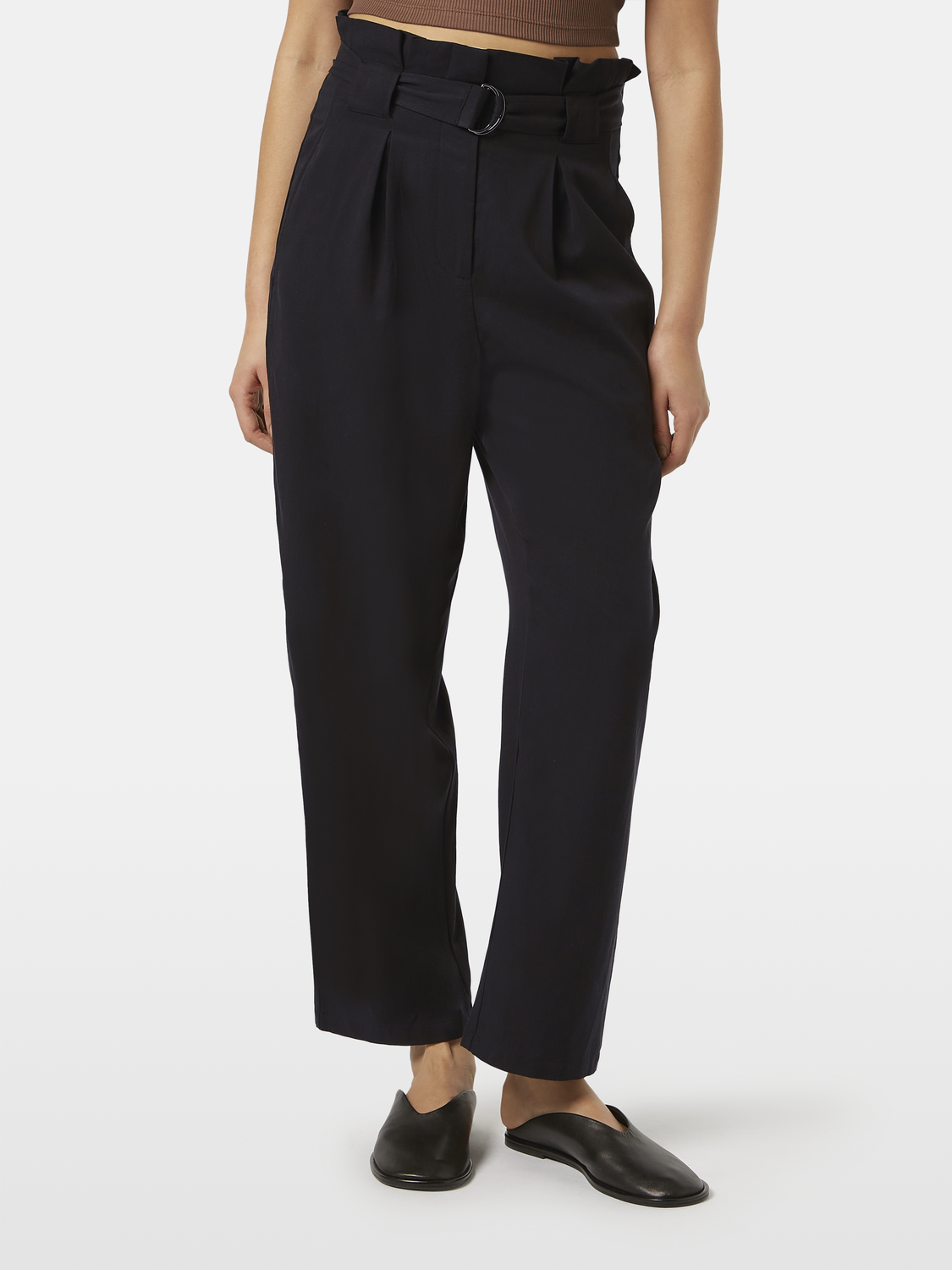 Daisy - High rise straight leg paperbag trousers