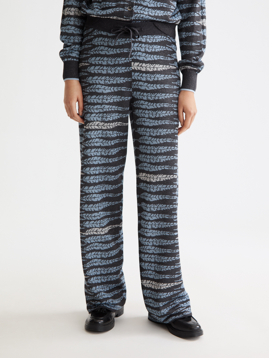 Lurex jacquard trousers