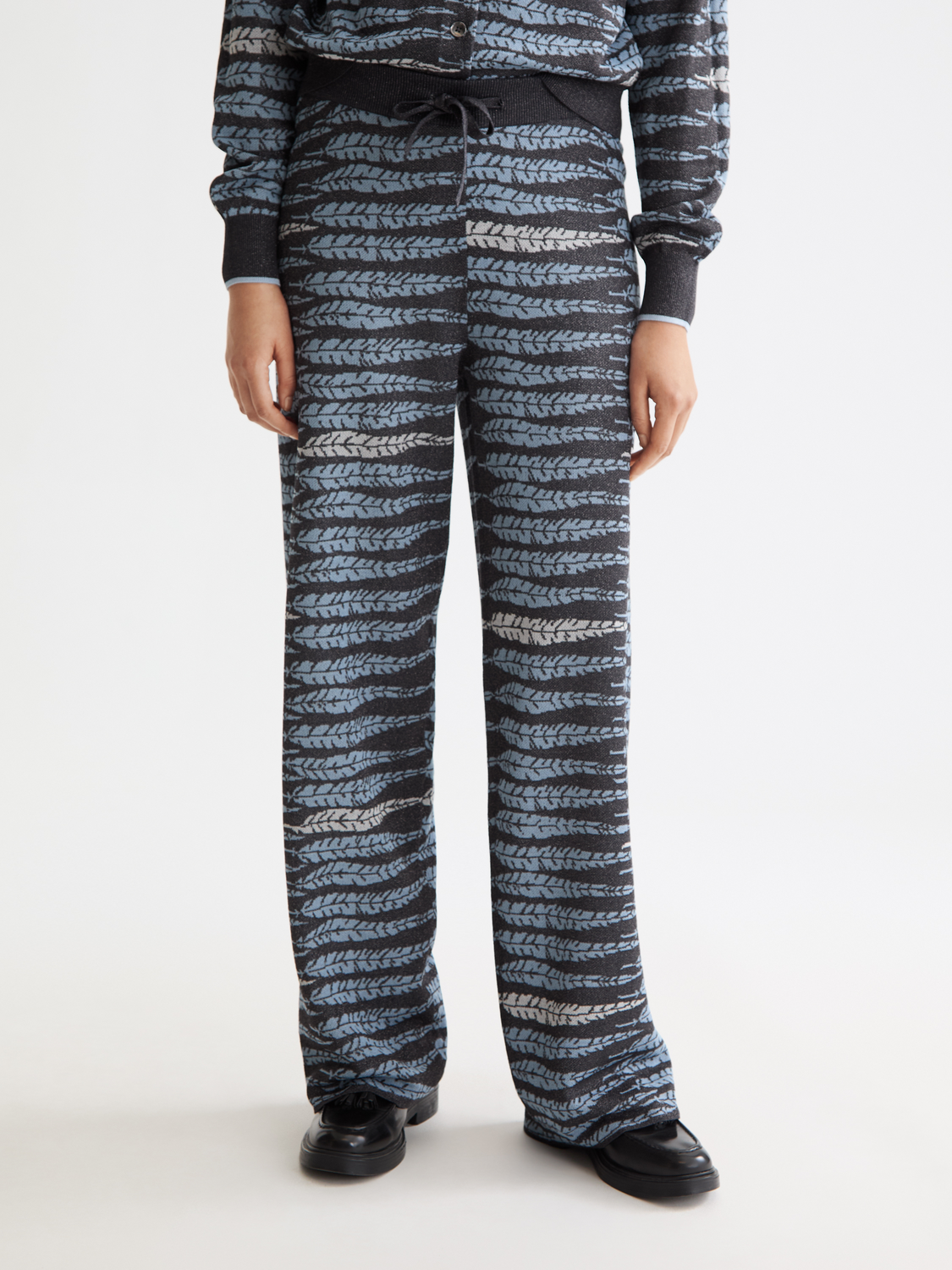 Lurex jacquard trousers