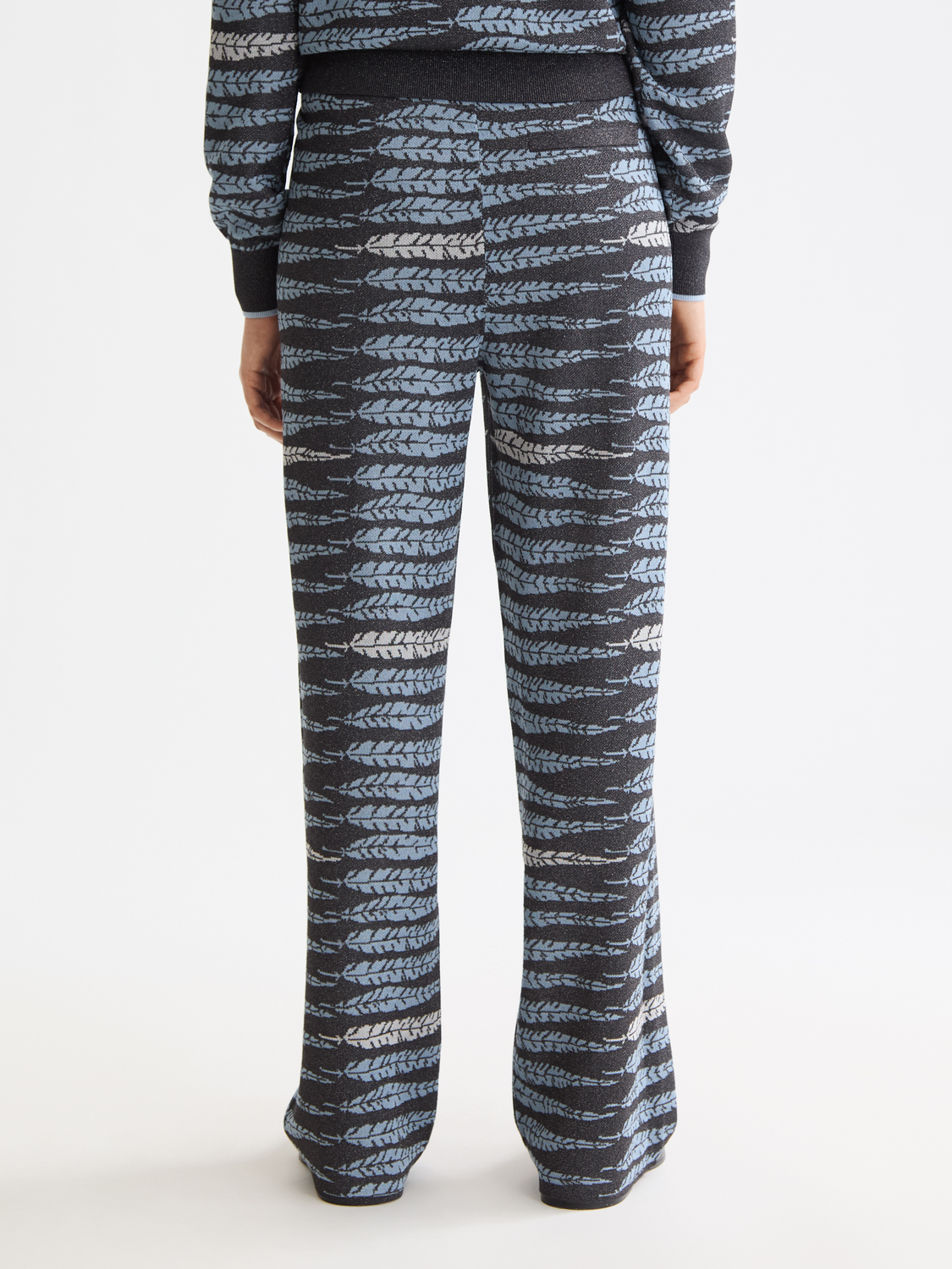 Lurex jacquard trousers