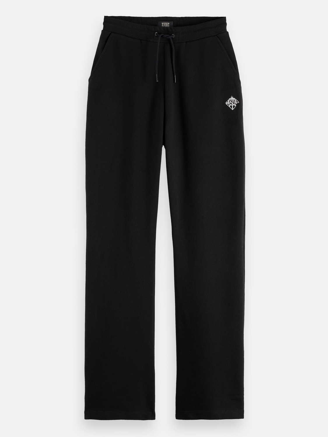 Artwork wide leg sweatpants - BLACK