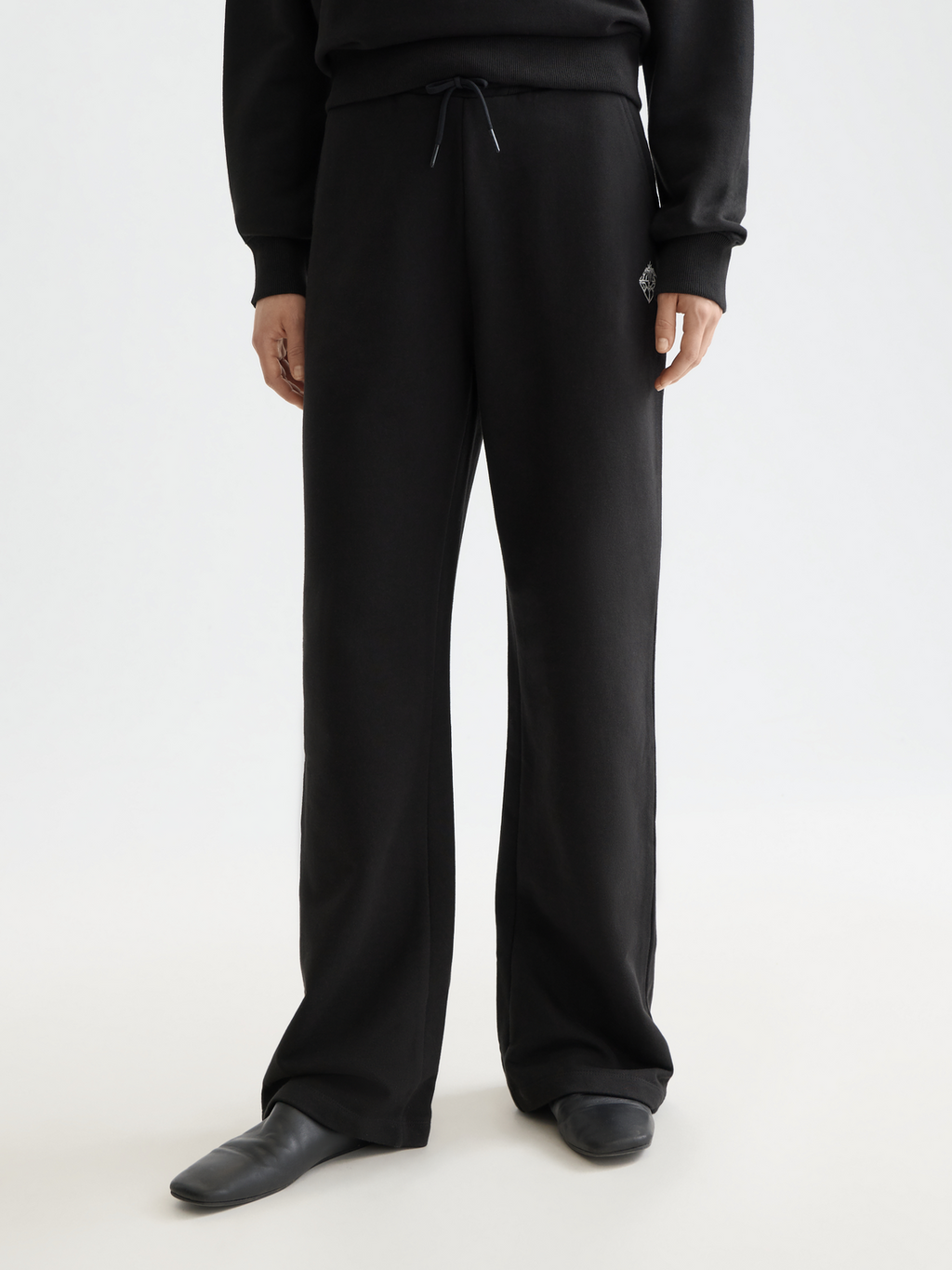 Artwork wide leg sweatpants - BLACK