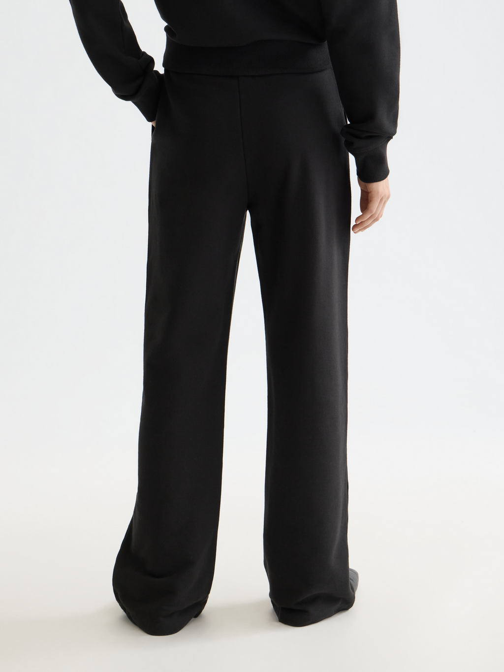 Artwork wide leg sweatpants - BLACK
